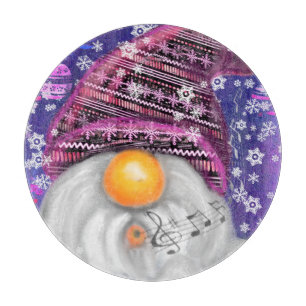 Gnome In Purple Hat Christmas Cutting Board