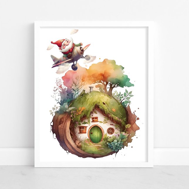 Gnome Joyeux Voyage Maison Terre | Affiche (Créateur téléchargé)