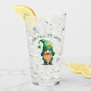 Gnome Leprechaun - Just Call Me Lucky Personalized Glass