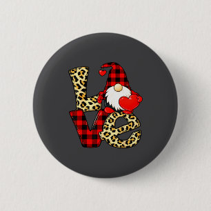 Gnome Love Valentine Gnomes Valentines Day Men Wom 2 Inch Round Button