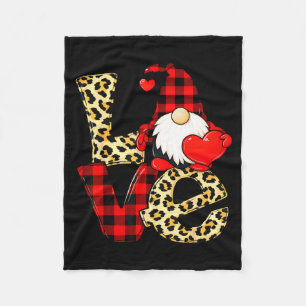 Gnome Love Valentine Gnomes Valentines Day Men Wom Fleece Blanket