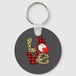 Gnome Love Valentine Gnomes Valentines Day Men Wom Keychain