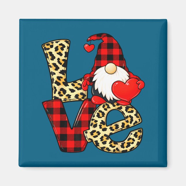 Gnome Love Valentine Gnomes Valentines Day Men Wom Magnet (Front)