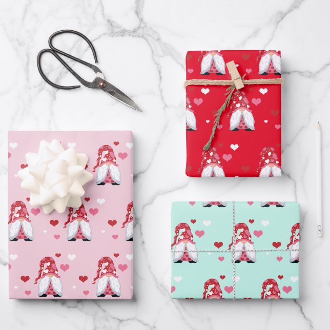 Gnome Love Wrapping Paper Sheet (Front)
