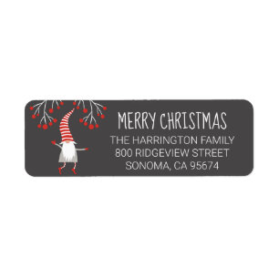 Gnome Merry Christmas Holiday Return Address Label