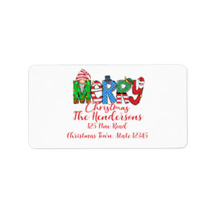 Gnome, Merry Christmas,  Label