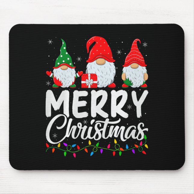 Gnome Merry Christmas Pajamas Matching Family Grou Mouse Pad (Front)