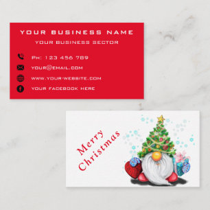 Gnome mignonne avec cadeaux Cartes de visite de No