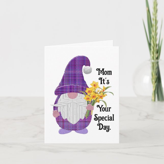 Gnome Mother's Day Greeting Card (Front)