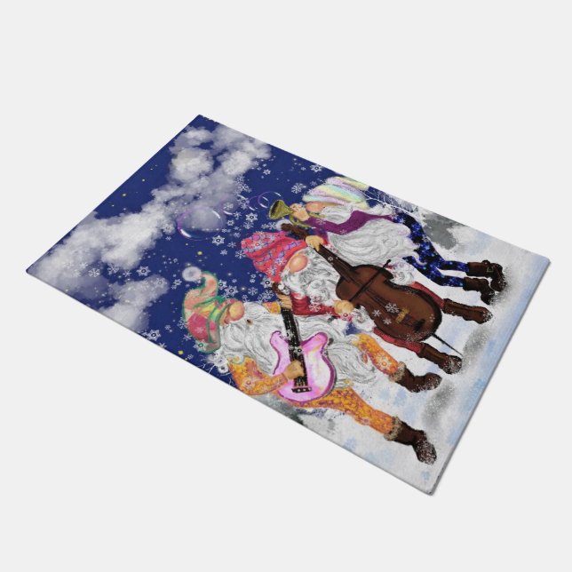 Gnome Music Christmas Doormats (Angled)