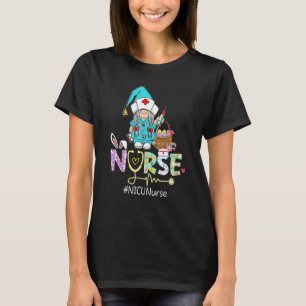 Gnome Nicu Nurse Bunny Stethoscope Easter Christia T-Shirt