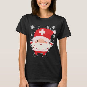 Gnome Nurse Santa Christmas Cute RN LPN Nursing X- T-Shirt