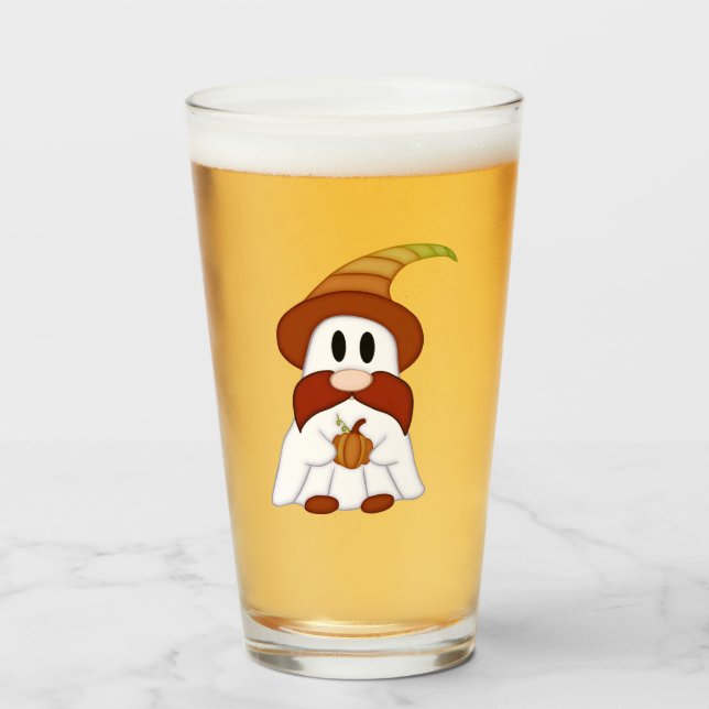 Gnome-O-Ween Ghost Witch Glass (Front Filled)
