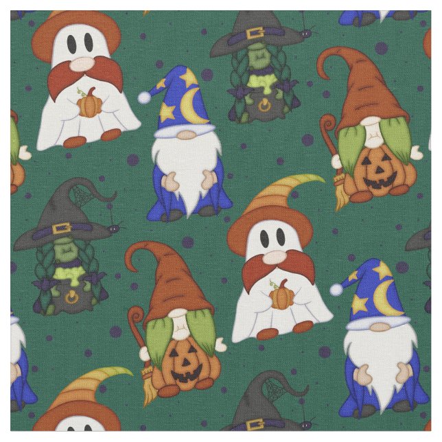 Gnome-o-Ween (Small) Fabric (Close Up)