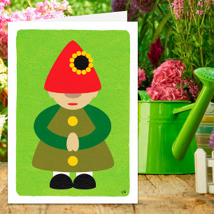 Gnome on Green Blank Card