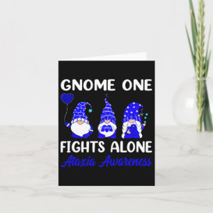 Gnome One Fights Alone Blue Ribbon Ataxia Awarenes Card