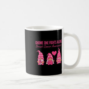 Gnome One Fights Alone Breast Cancer Awareness Mon Coffee Mug