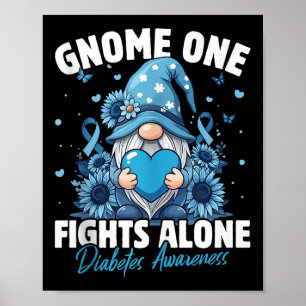 Gnome One Fights Alone Diabetes Awareness Tank Top Poster