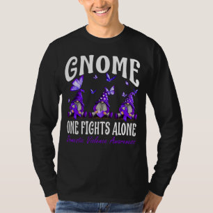 Gnome One Fights Alone Domestic Violence Awareness T-Shirt