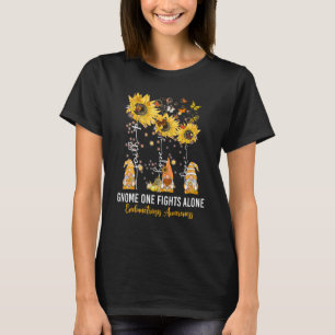 Gnome One Fights Alone Endometriosis Awareness Yel T-Shirt