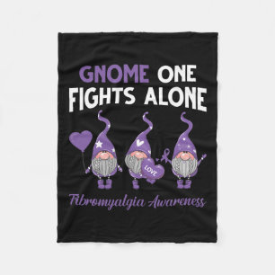 Gnome One Fights Alone Fibromyalgia Awareness Mont Fleece Blanket