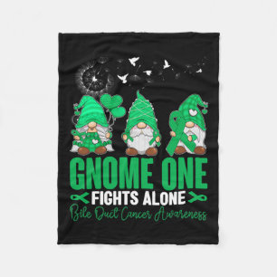Gnome One Fights Alone Gnomies Bile Duct Cancer Aw Fleece Blanket