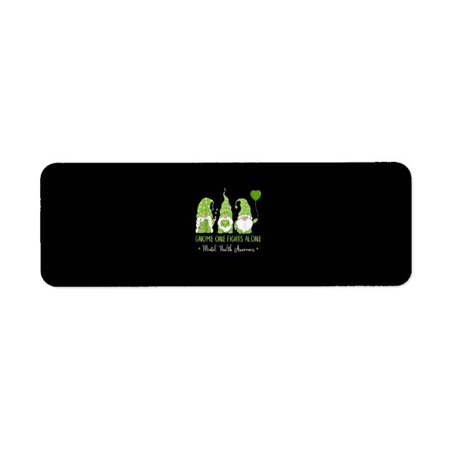 Gnome One Fights Alone Green Ribbon Mental Health (Front)