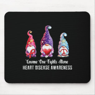 Gnome One Fights Alone Heart Disease Awareness Mouse Pad