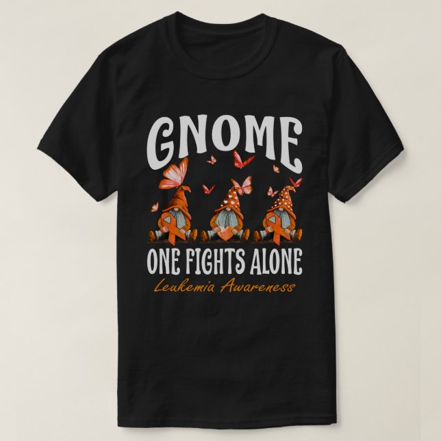 Gnome One Fights Alone Leukaemia Awareness T-Shirt (Design Front)