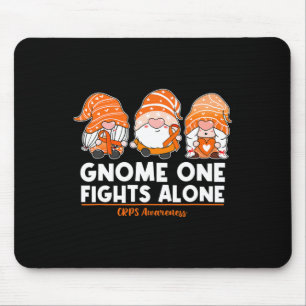 Gnome One Fights Alone Orange Ribbon Crps Awarenes Mouse Pad