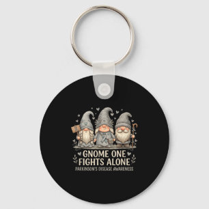 Gnome one fights alone parkinson's disease keychain