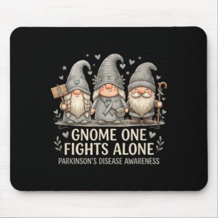 Gnome one fights alone parkinson's disease mouse pad