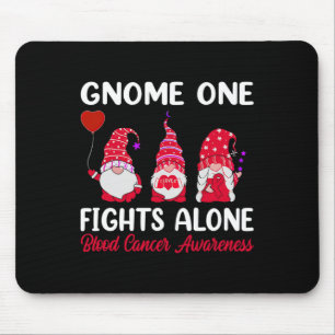 Gnome One Fights Alone Red Ribbon Blood Cancer Awa Mouse Pad