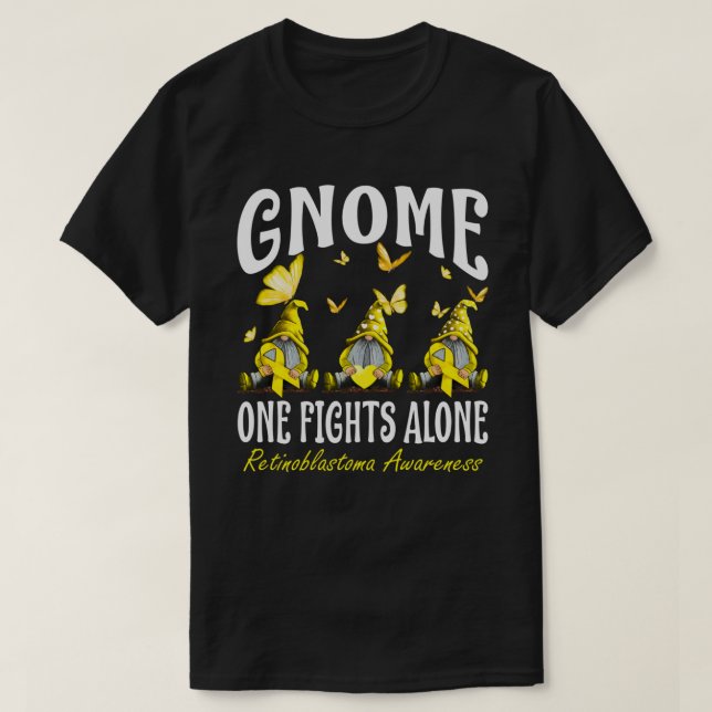Gnome One Fights Alone Retinoblastoma Awareness T-Shirt (Design Front)
