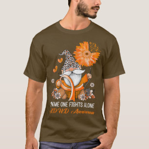 Gnome One Fights Alone Ribbon ADHD Awareness  T-Shirt