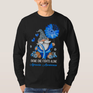 Gnome One Fights Alone Ribbon Apraxia Awareness T-Shirt