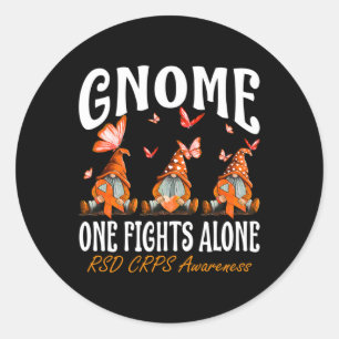 Gnome One Fights Alone Rsd Crps Awareness Classic Round Sticker