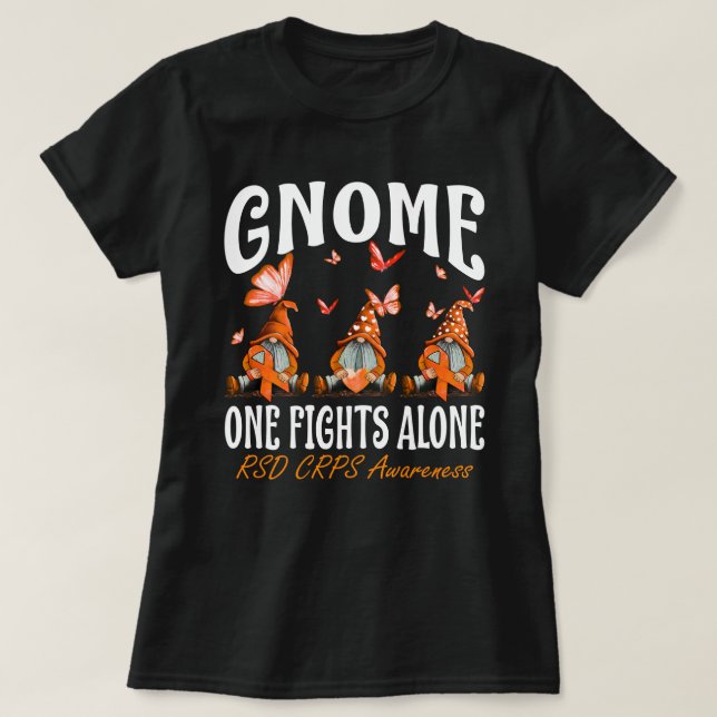 Gnome One Fights Alone RSD CRPS Awareness T-Shirt (Design Front)