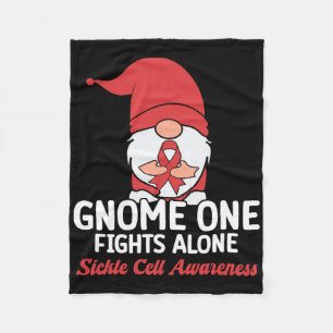 Gnome One Fights Alone Sickle Cell Awareness Fleece Blanket