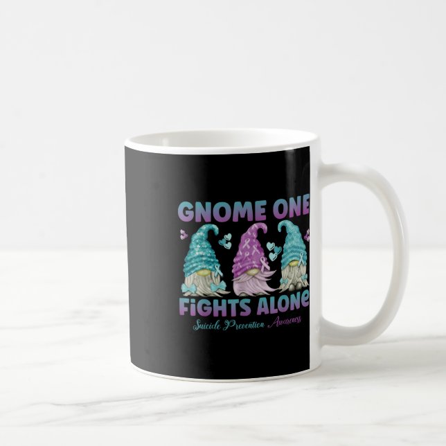 Gnome One Fights Alone Suicide Prevention Awarenes Coffee Mug (Right)