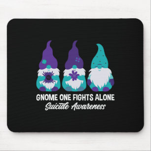 Gnome One Fights Alone Suicide Prevention Awarenes Mouse Pad