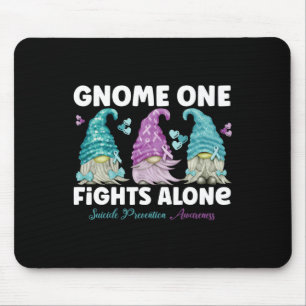 Gnome One Fights Alone Suicide Prevention Awarenes Mouse Pad