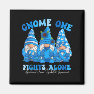 Gnome One Fights Alone We Wear Blue For Diabetes A Magnet