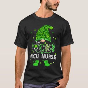 Gnome One Lucky NICU Nurse St Patricks Day Shamroc T-Shirt