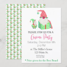 Gnome Party Holiday Invitation