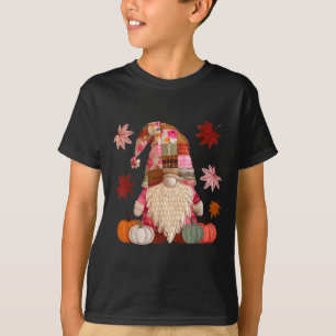 Gnome Patchwork Pumpkin Thanksgiving Autumn Fall L T-Shirt