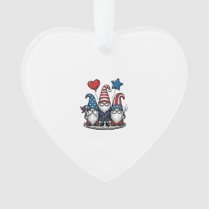 Gnome Patriotique Gravure Vintage Design Vectoriel