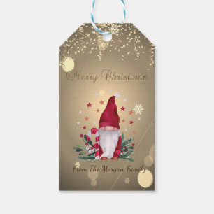 Gnome Pine Tree, Branches Stars Confetti Gift Tags