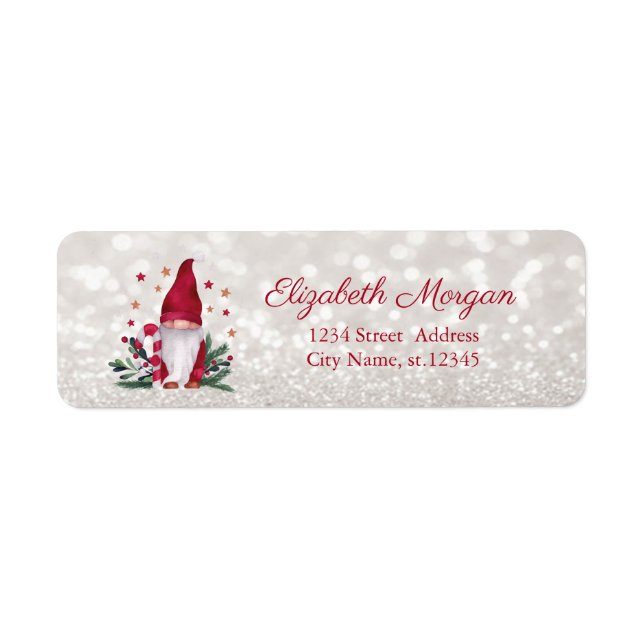 Gnome Pine Tree Branches Stars Glittery Bokeh (Front)