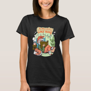 Gnome place like home reading cat sleeping gnomes T-Shirt